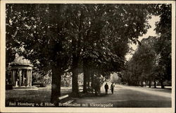 Brunnenallee mit Viktoriaquelle ("Fountain alley with spring Viktoria") Bad Homburg, Germany Postcard Postcard