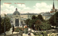 Wiesbaden. The 'Kochbrunnen' ("The "Hot Spring") Germany Postcard Postcard