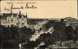 Dresden - Albertplatz u. Bautznertraße Postcard