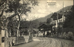 Strassenpartie / Streetview Partenkirchen, Germany Postcard Postcard