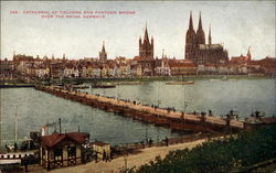 Cathedral and Rhine Cologne, Germany Postcard Postcard