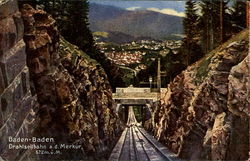 Drahtseilbahn a. d. Merkur Baden-Baden, Germany Postcard Postcard