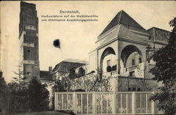 Darmstadt, Hochzeitsturm auf der Mathildenhöhe und Städtisches Ausstellungsgebäude Germany Postcard Postcard