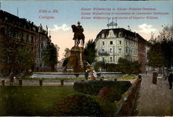 Kaiser Wilhelmring and Statue of Emperor William Koln, Germany Postcard Postcard