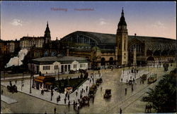 Hamburg Train station Postcard