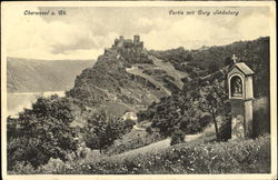 Oberwesel a. Rh. (am Rhein). Partie mit Burg Schönburg Germany Postcard Postcard