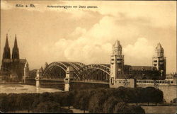 Hohenzollernbrucke von deutz gesehen Cologne, Germany Postcard Postcard