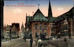 Blick auf den Marktplatz und Rathaus Postcard