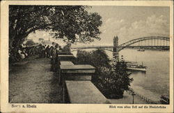 Blick vom alten Zoll uaf die Rheinbrucke Bonn, Germany Postcard Postcard