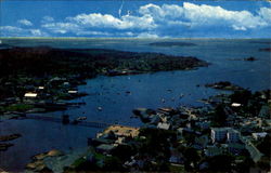 Aerial View Showing Boothbay Harbor Maine Postcard Postcard