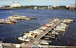 Yacht Basin With Palm Beach Lakefront In Background Postcard