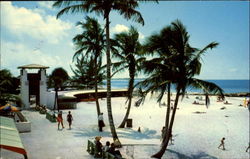 Sun Bathing Under Balmy January Skies Lido Beach Postcard