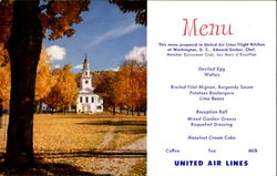 United Airlines Menu Postcard