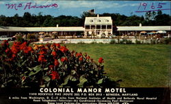 Colonial Manor Motel, Route 355 Bethesda, MD Postcard Postcard