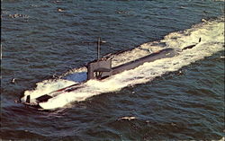 Uses Tullibee Nuclear Submarine Navy Postcard Postcard