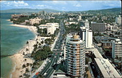 Looking Ewa At Kalakaua Avenue Postcard