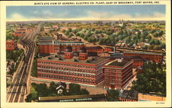 Bird's Eye View Of General Electric Co. Plant Fort Wayne, IN Postcard Postcard