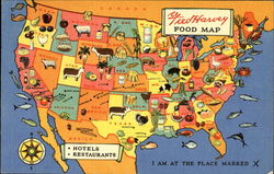 Fred Harvey Food Map Maps Postcard Postcard