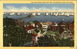 The Harbor From Town Hill, Provincetown Cape Cod, MA Postcard Postcard