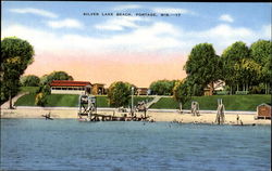 Silver Lake Beach Portage, WI Postcard Postcard