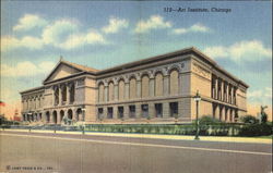 Art Institute And Ferguson Fountain Chicago, IL Postcard Postcard