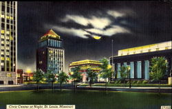 Civic Center At Night St. Louis, MO Postcard Postcard