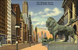 Michigan Avenue Looking North Postcard