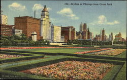 Skyline Of Chicago From Grant Park Illinois Postcard Postcard