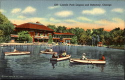 Lincoln Park Lagoon And Refectory Chicago, IL Postcard Postcard