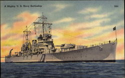 A Mighty U. S. Navy Battleship Battleships Postcard Postcard