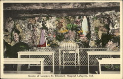 Grotto Of Lourdes St. Elizabeth Hospital Lafayette, IN Postcard Postcard