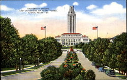 University Avenue And University Of Texas Tower Austin, TX Postcard Postcard