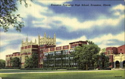 Evanston Township High School Illinois Postcard Postcard