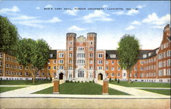 Men's Cary Hall, Purdue University Postcard