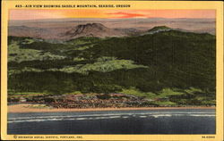 Air View Showing Saddle Mountain Seaside, OR Postcard Postcard