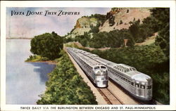 Vista Dome Twin Zephyrs Postcard