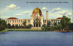 Garfield Park Lagoon And Administration Bldg Chicago, IL Postcard Postcard