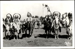 Indian Chiefs on Horseback Native Americana Postcard Postcard