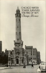 Chicago Water Tower Survived The Fire Of 1871 Illinois Postcard Postcard