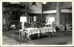 Lobby - Glacier Point Hotel Yosemite National Park Postcard Postcard