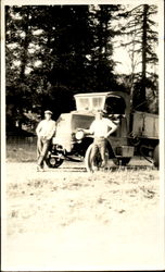 Two Men with Truck Postcard