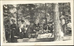 Family Picnic Unidentified People Postcard Postcard