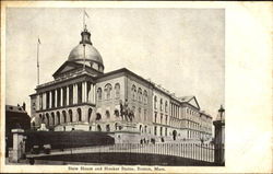 State House And Hooker Statue Postcard