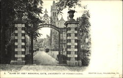 Class Of 1893 Memorial Gate, University Of Pennsylvania, Houston Club Philadelphia, PA Postcard Postcard