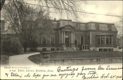 Public Library Brookline, MA Postcard Postcard