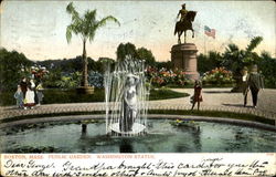 Washington Statue, Public Garden Boston, MA Postcard Postcard