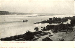 Mississippi River Clinton, IA Postcard Postcard