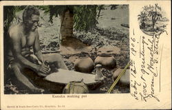 Kanaka Making Poi Aloha Nui Postcard