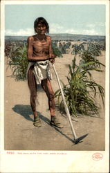 The Man With The Hoe.' Moki Postcard