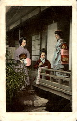 Japense Women The Love Letter Asian Postcard Postcard